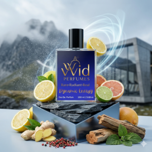 A sleek bottle of Carolina Herrera's 212 VIP Men, set against a backdrop of a vibrant, urban atmosphere, reflecting its energetic, sophisticated scent.