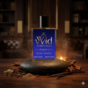 A bottle of Tom Ford Oud Wood surrounded by luxurious, earthy elements like wood and spices, reflecting its rich and refined fragrance.