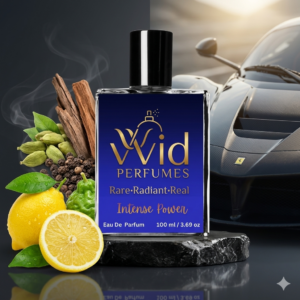 Intense Power men’s perfume inspired by Ferrari Extreme with citrus, spicy, and woody notes