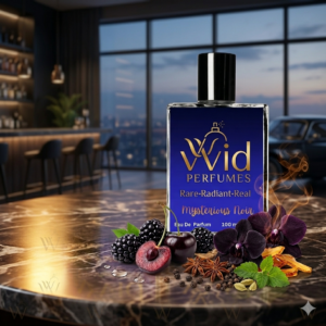 A luxurious bottle of Tom Ford Black Orchid surrounded by dark, opulent tones, symbolizing its rich and sensual fragrance.