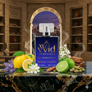 A bottle of CK One surrounded by fresh, vibrant elements, reflecting its clean, unisex, and citrusy fragrance.