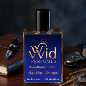 Arabian Reserve Perfume by VVID Perfumes featuring a luxurious Middle Eastern fragrance with rich oud, amber, spices, and long-lasting woody notes.