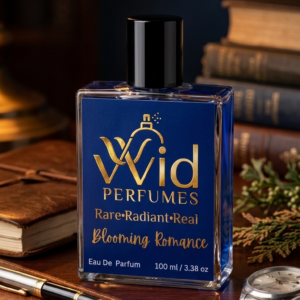 Blooming Romance Perfume by VVID Perfumes featuring delicate floral notes, sweet fruits, soft musk, and a long-lasting romantic fragrance.