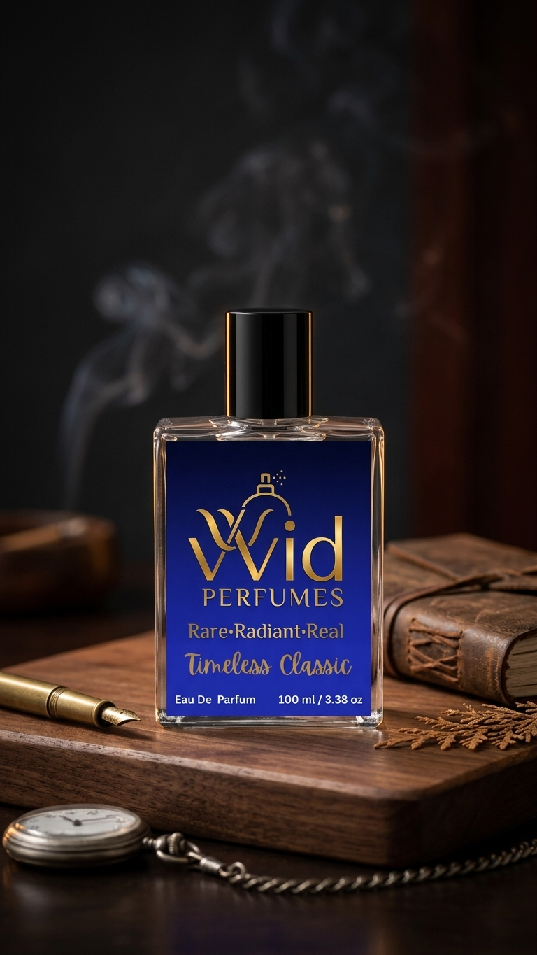 Timeless Classic Perfume by VVID Perfumes featuring refined citrus, aromatic spices, woody notes, and a sophisticated long-lasting fragrance.